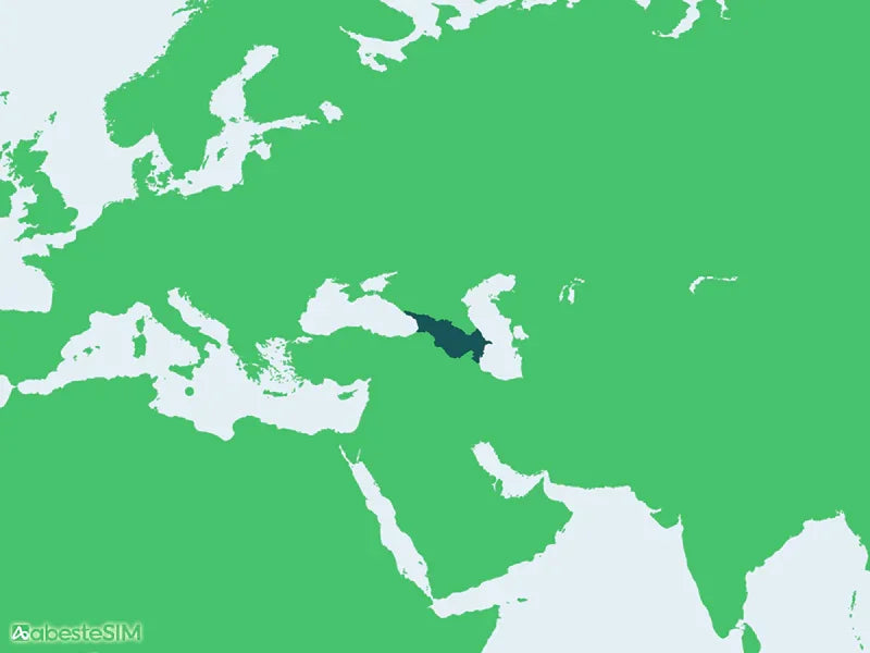 Caucasus Mountains 3 Countries eSIM Coverage Map