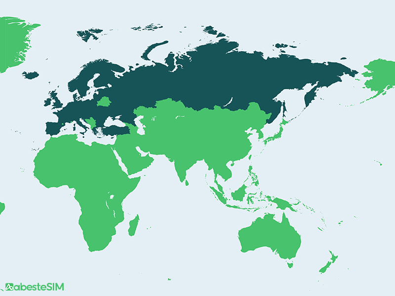 Europe 41 Countries eSIM Coverage Map