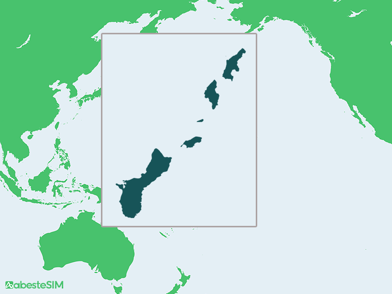 Guam, Saipan, Rota and Tinian. eSIM Coverage Map