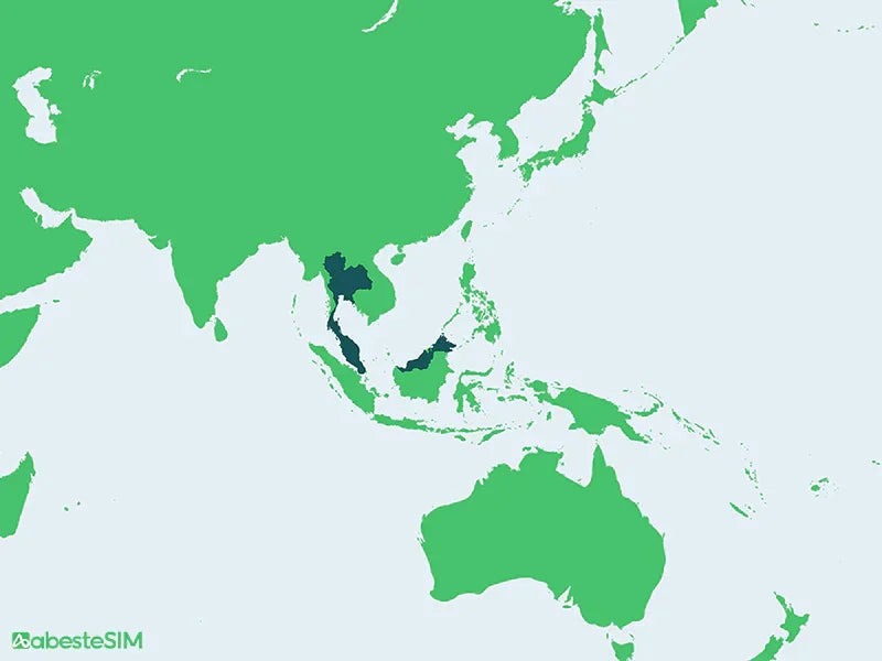 Singapore & Malaysia & Thailand eSIM Coverage Map