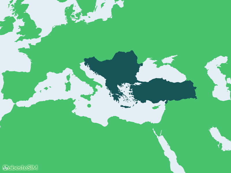 Balkans 12 Countries eSIM Coverage Map