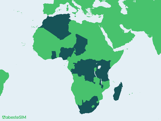 Africa 14 Countries eSIM Coverage Map