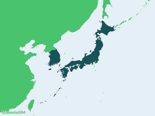 Japan & South Korea eSIM Coverage Map
