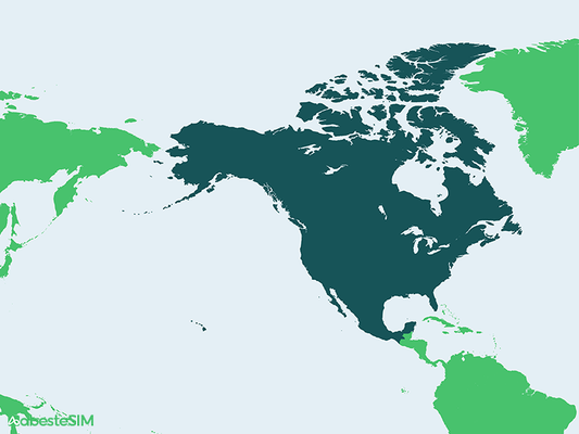 North America (US & Canada & Mexico) eSIM Coverage Map